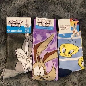 Warner Bros. Looney Tunes Socks Trio - Gray, Blue, Purple